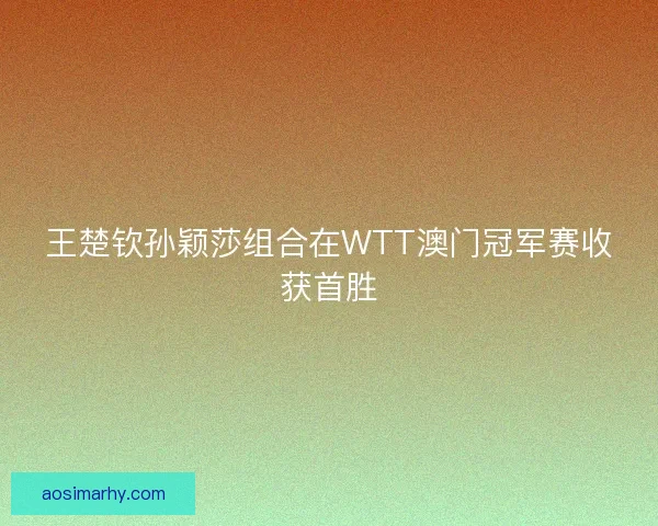 王楚钦孙颖莎组合在WTT澳门冠军赛收获首胜
