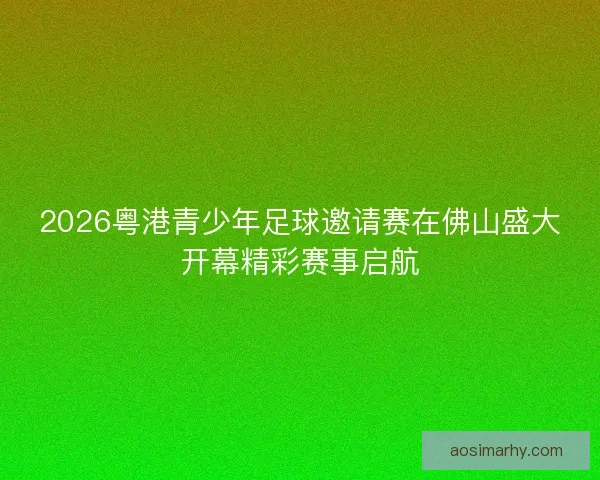 2026粤港青少年足球邀请赛在佛山盛大开幕精彩赛事启航